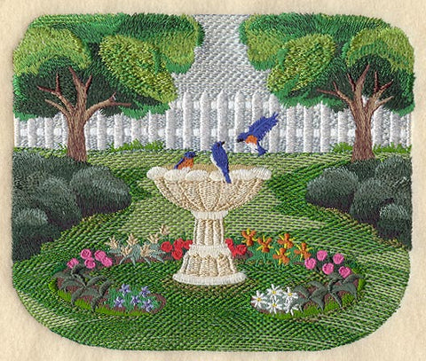 Birdbath Scene