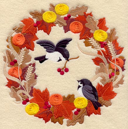 Autumn Chickadees Circle