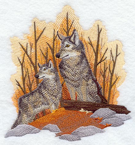 Autumn Wolf Pair