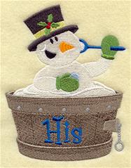 Bathing Snowman - His