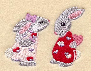 Bunnies in Valentine Pajamas