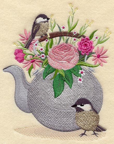 Chickadees and Teapot