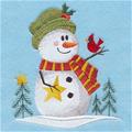 Country Snowman with Cardinal