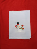 Flour Sack Towel - Cardinals and Snowman IV