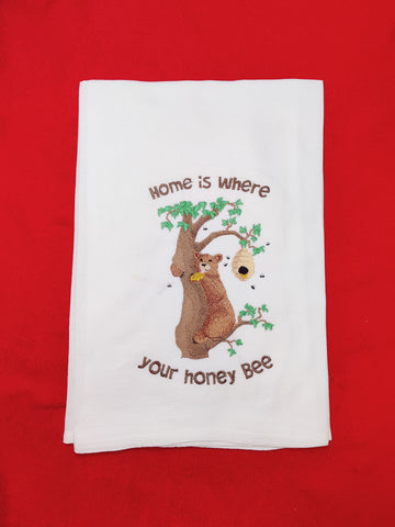 Flour Sack Towel - Home is Where Your Honey Bee