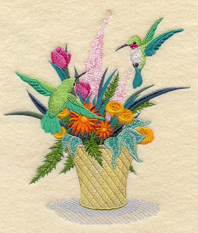 Flowering Basket and Hummingbirds