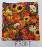 Hot Pad - Pumpkins With Sunflowers And Sunflowers With Stripe