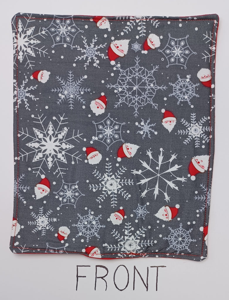 Hot Pad - Santa With Snowflakes And Plain Red