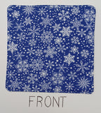 Hot Pad - Snowflakes, Gray, Dark Blue, Light Blue Snowflakes