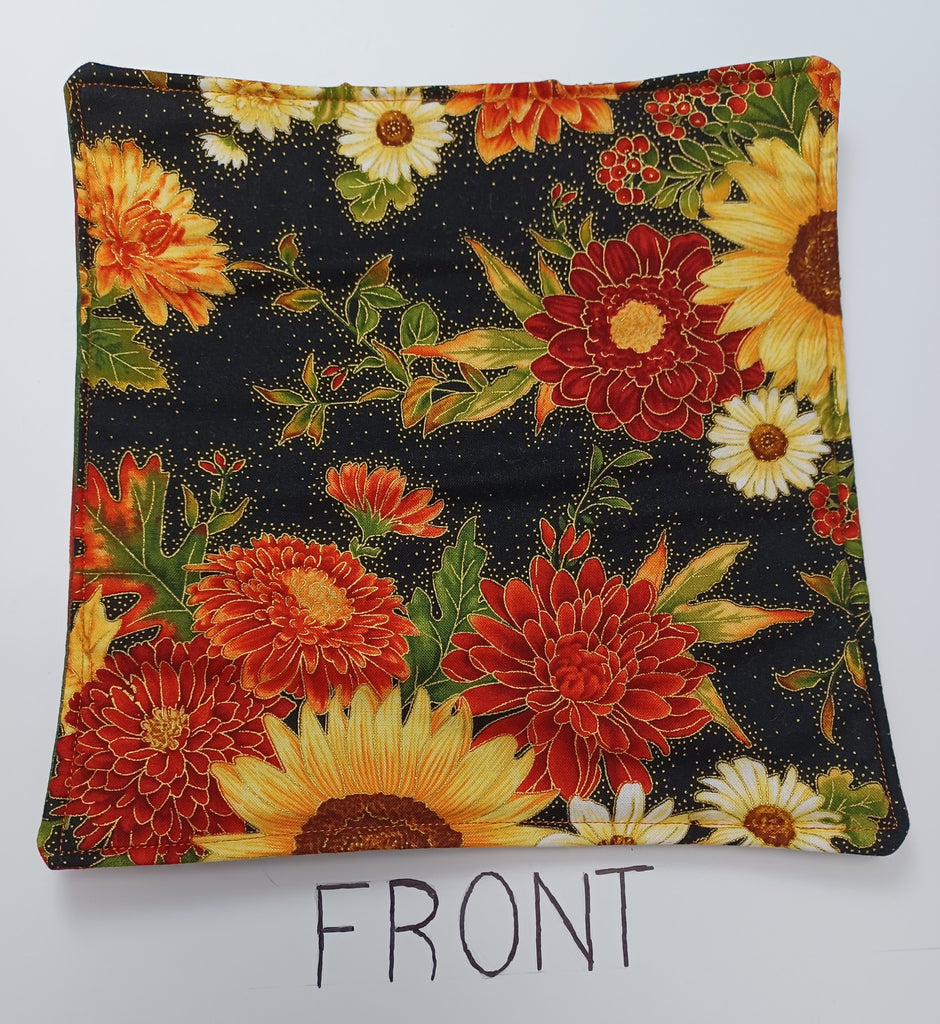 Hot Pad - Sunflowers and Fall Stripes