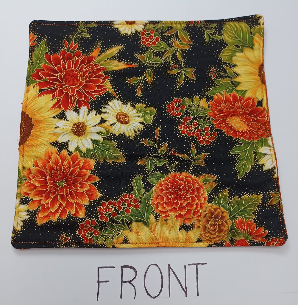 Hot Pad - Sunflowers And Gold Leaves