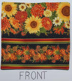 Hot Pad - Sunflowers with Stripes and Pumpkins