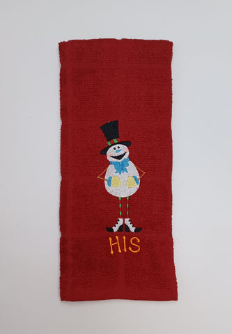 Kitchen Towel - Snowman - His