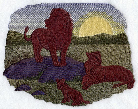 Lion Silhouette at Sunset