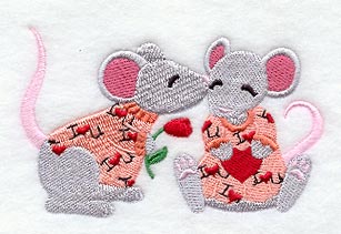 Mice in Valentine Pajamas