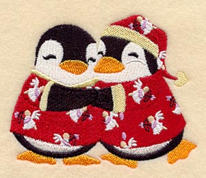 Penguins in Valentine Pajamas