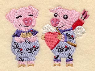 Pigs in Valentine Pajamas