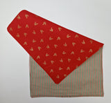 Placemat - Gold Holly and Thin Christmas Stripes