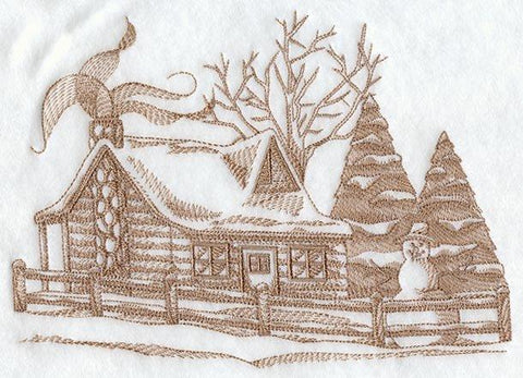 Snowy Cabin (Toile)