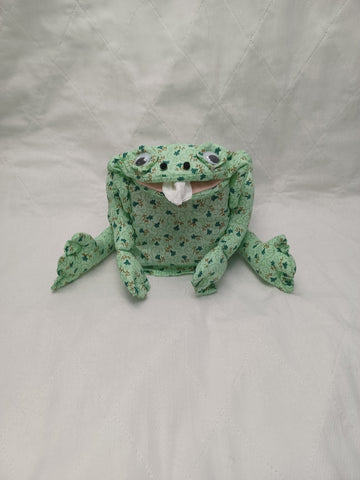 Tissue Box Cover - Frog - Green Flower With Swirl