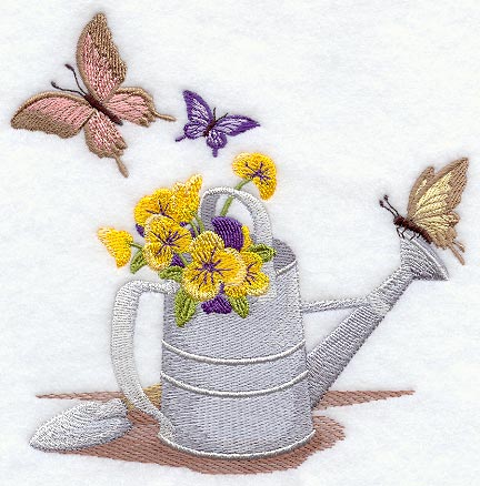 Watering Can with Butterflies